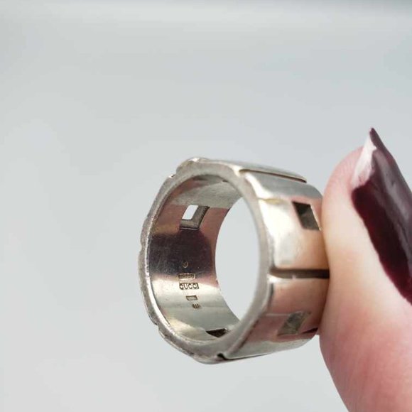 Gucci .925 Sterling Silver Ring Made in Italy Size US 7 - Picture 2 of 4